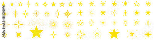 Golden starburst and sparkle vector collection. Decorative sun rays, glowing stars, and magical light shapes for design projects. Perfect for celebrations, logos, social media