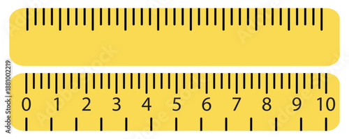 Yellow Ruler Vector Icon – Measuring Tool Illustration for Education, School and Mathematics,
 Isolated on White