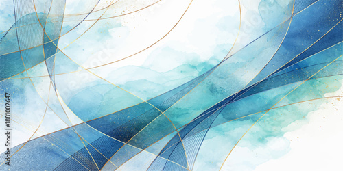 A futuristic digital art illustration featuring bright blue motion waves and fractal curve lines forming a creative vector pattern background texture