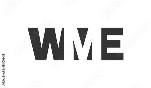 WME logo design. Initial letter W M E bold font style for tech startups, consulting, corporate branding. Creative company name, headlines typography identity, trendy logotype.