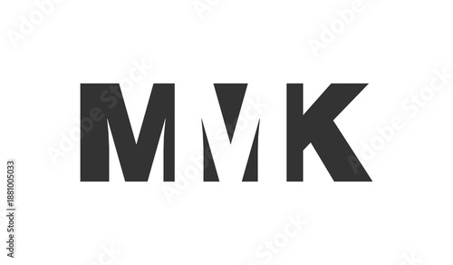 MMK logo design. Initial letter M M K bold font style for tech startups, consulting, corporate branding. Creative company name, headlines typography identity, trendy logotype.
