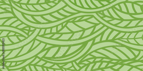 Abstract green wave pattern with smooth curves and organic shapes