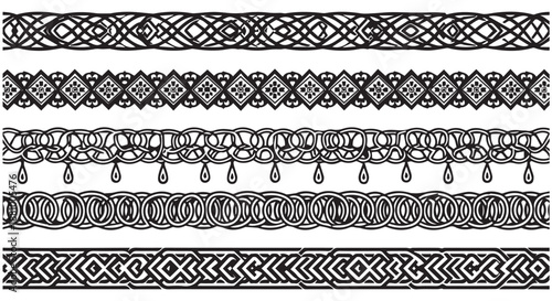A collection of intricate black and white ornamental border designs on paper dividers decorative border design concept