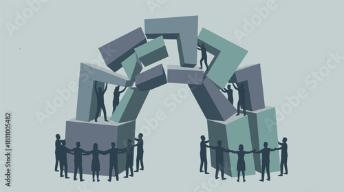 Community support and collective strength concept illustration