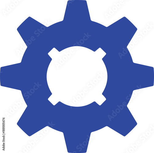 Industrial mechanical gear wheel icon, perfect for symbolizing engineering, settings, configurations, and mechanical processes.