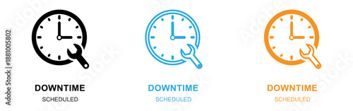 Scheduled downtime clock icons