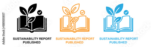 Sustainability report published logos