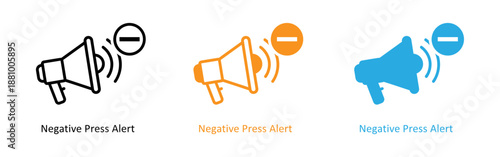 Negative press alert icons