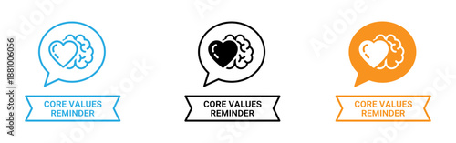 Core values reminder icons