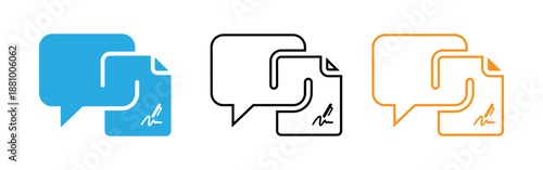 Chat speech bubbles with scribbled notes