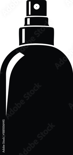 Atomizer spray bottle silhouette icon vector illustration template for cosmetic scent and liquid body care product packaging design