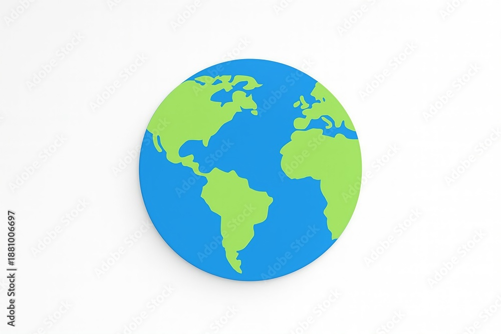 Fototapeta premium Globe illustration showing continents and oceans