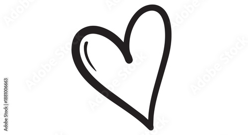 A simple black heart symbol drawn on a white background dividers decorative border design concept