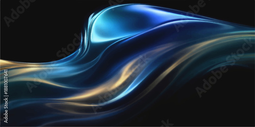 Abstract black and white smoke background featuring flowing blue light waves and smooth fractal curves in a motion design pattern of energy and artful swirls for a textured wallpaper