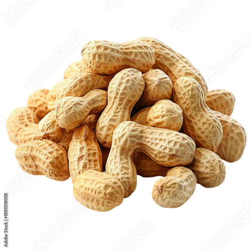 Pile of peanuts isolated on transparent background