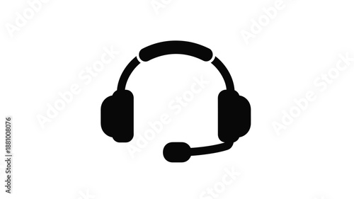 a black headset silhouette high quality professional detailed