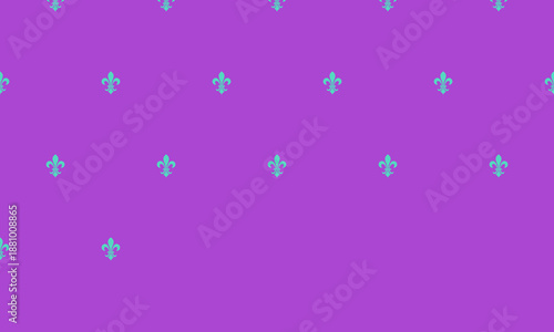 Vibrant purple background adorned with a repeating pattern of pastel fleurdelis.  Elegant, sophisticated, and versatile for website banners, social media, or print projects.