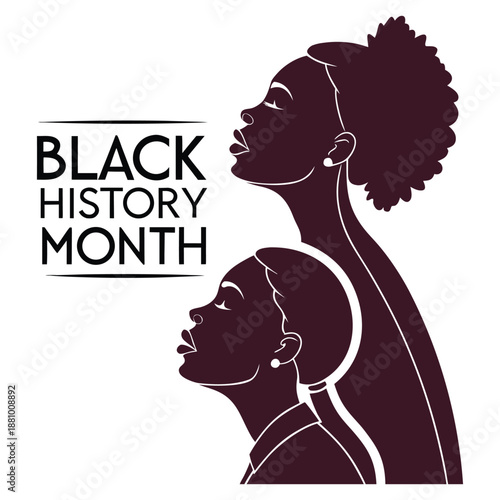 African American Mother and Child Silhouettes Black History Month