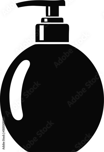 Dispenser pump bottle icon for liquid soap lotion or sanitizer hygiene product silhouette for health and wellness concept