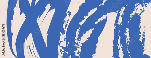 Abstract blue brushstrokes on white background