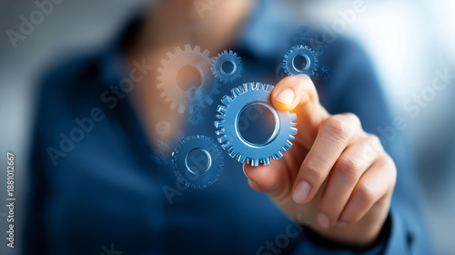 Continuous improvement process improvement concept faceless businesswomen solving problems improving organizational processes creating continuous improvement industrial