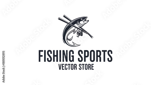 Fishing Sports Logo Design, Vector Graphics, Outdoor Recreation, Modern Style, Creative Concept