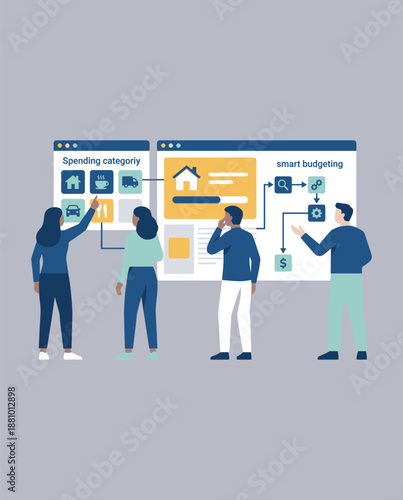 Budget Planning Illustration for Financial Control and Smart Spending