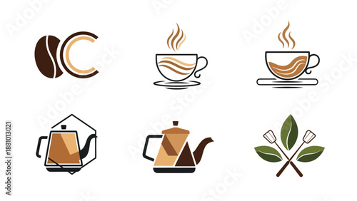 Creative Coffee Art, Beverages, Cafe, Illustration, Minimalist Design, Digital Art, Conceptual Style