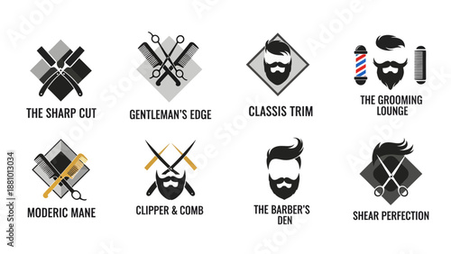 Grooming Techniques and Styles Showcase in Modern Lounge Environment Focused on Hair and Beard Artistry