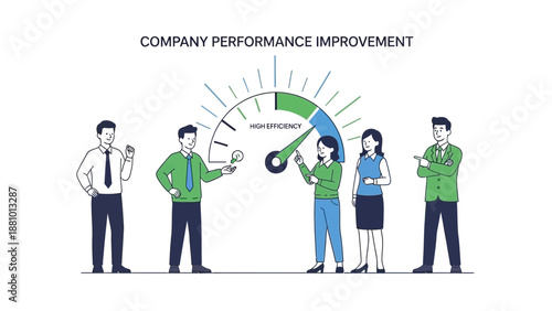 Business Team Improving Company Performance with Innovation and Efficiency