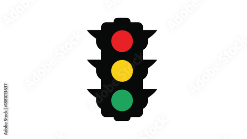 Traffic light with red yellow and green lights