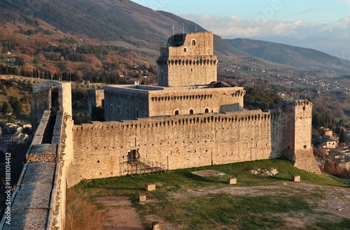 Assisi - Rocca Maggiore dalla torre poligonale al tramonto