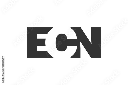 ECN logo design. Initial letter E C N bold font style for tech startups, consulting, corporate branding. Creative company name, headlines typography identity, trendy logotype.