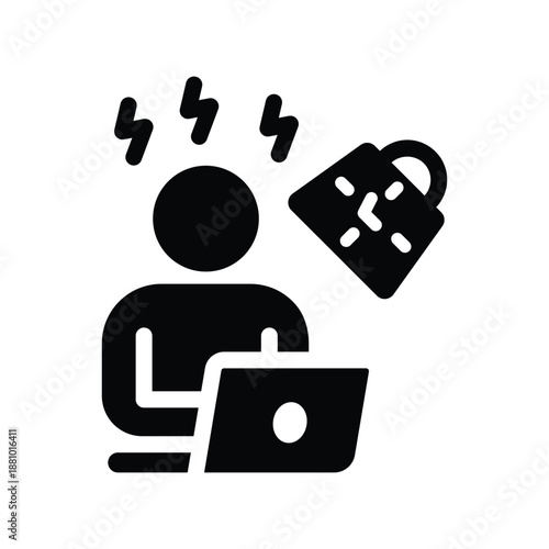 work pressure glyph icon illustration vector graphic.eps