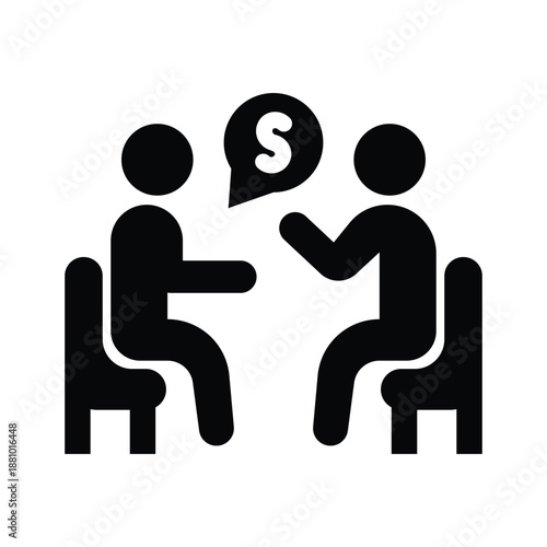 negotiation glyph icon illustration vector graphic.eps