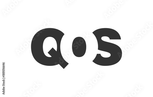 QOS logo design. Initial letter Q O S bold font style for tech startups, consulting, corporate branding. Creative company name, headlines typography identity, trendy logotype.
