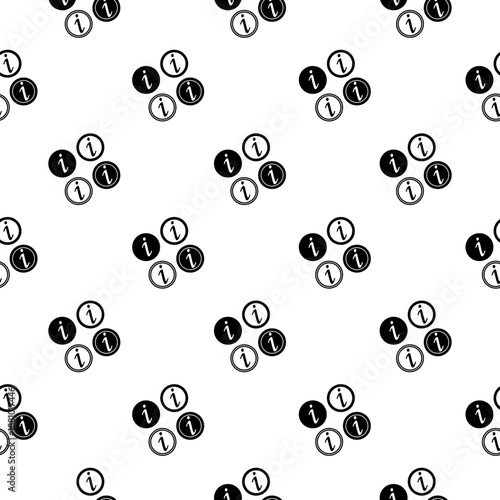 Info icons set seamless pattern isolated on white background