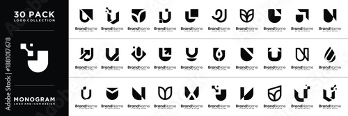 Abstract U Logo, Set of Letter U Logo Design Inspiration