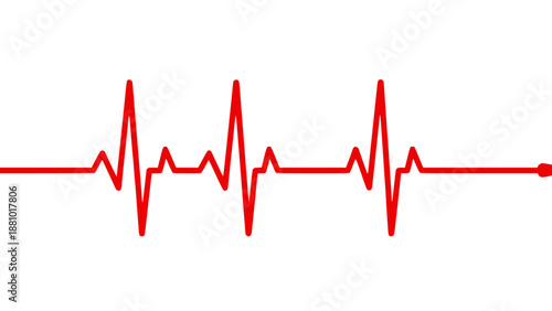 Red Heartbeat Line ECG Graph Medical Monitor isolated PNG with Transparent Background