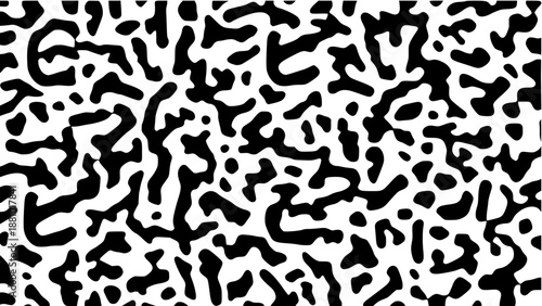Black and white abstract pattern background isolated PNG with Transparent Background