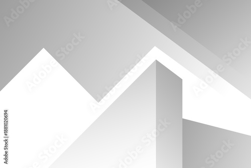 White and grey perspective room shape abstract background. banner modern design. vector illustration