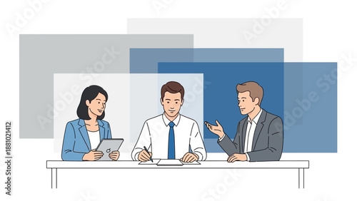 Business meeting with diverse team discussing strategy and planning