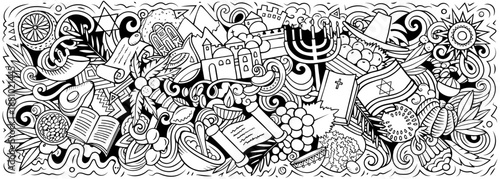 Israel vector cartoon doodle banner design