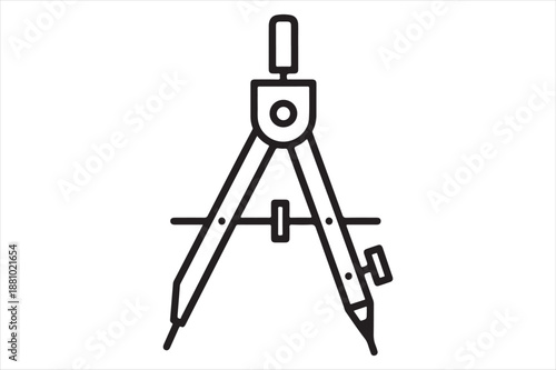 Illustration of a compass tool Vector