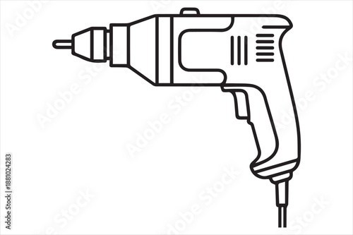 Electric drill in use Vector