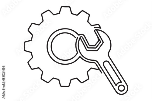 Wrench engaging gear Vector