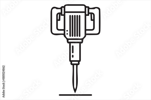 Illustrated jackhammer in action Vector