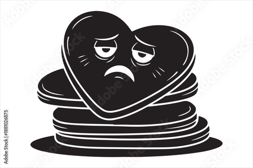 Sad heart stack Vector