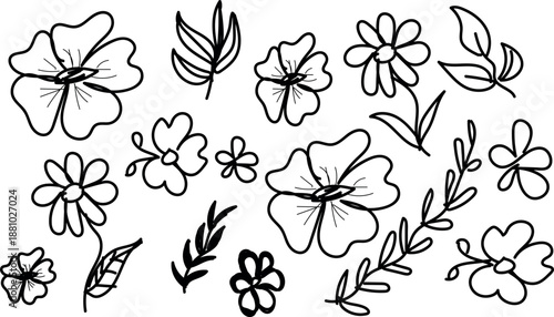 set of hand drawn shapes vector art