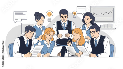 Business Team Meeting, Collaboration, Brainstorming, Ideas, Strategy, Office Workplace